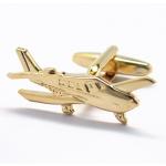 Gold Tone Cessna Airplane Cufflinks.JPG